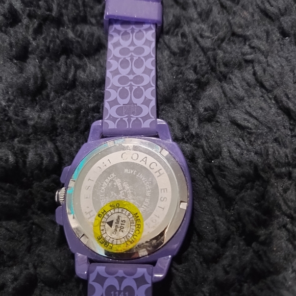 Spring Easter New Coach Purple Silicone Boyfriend Style Watch. Needs New Battery main image 7